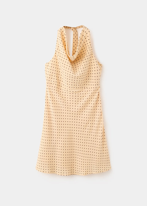 Mango vestido champin in pastel yellow