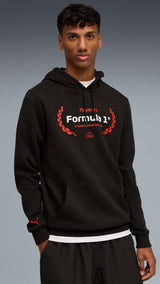 PUMA F1® ESSENTIALS logo graphic hoodie in black - Image 1