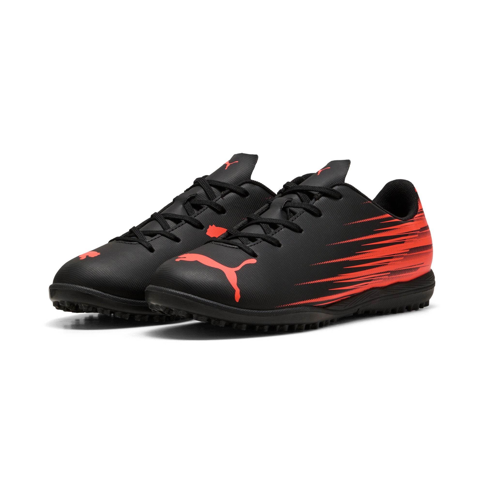 PUMA ATTACANTO II TT football boots youth in black and glowing red - Image 1