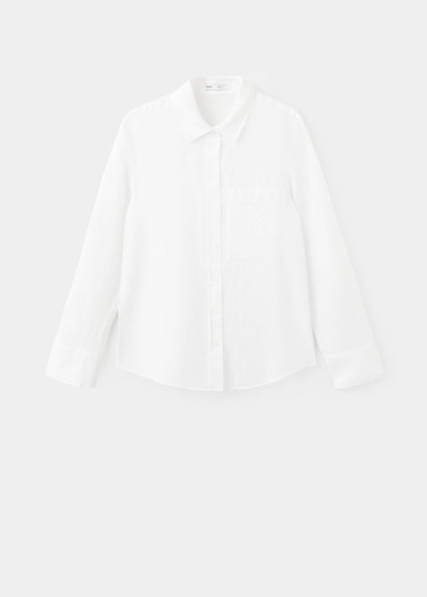 Mango camisa lino in off white