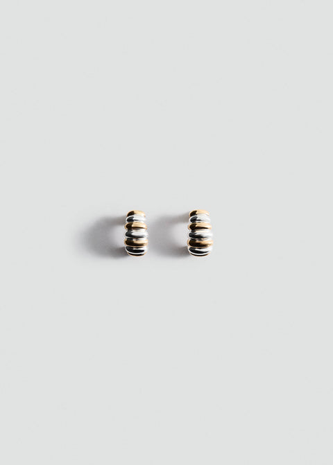 Mango earrings bicolor in gold