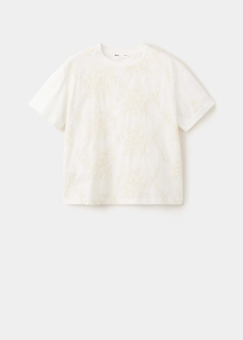 Mango t-shirt flawa in raw