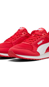PUMA ST runner v4 mesh sneakers youth in for all time red and white - Image 1