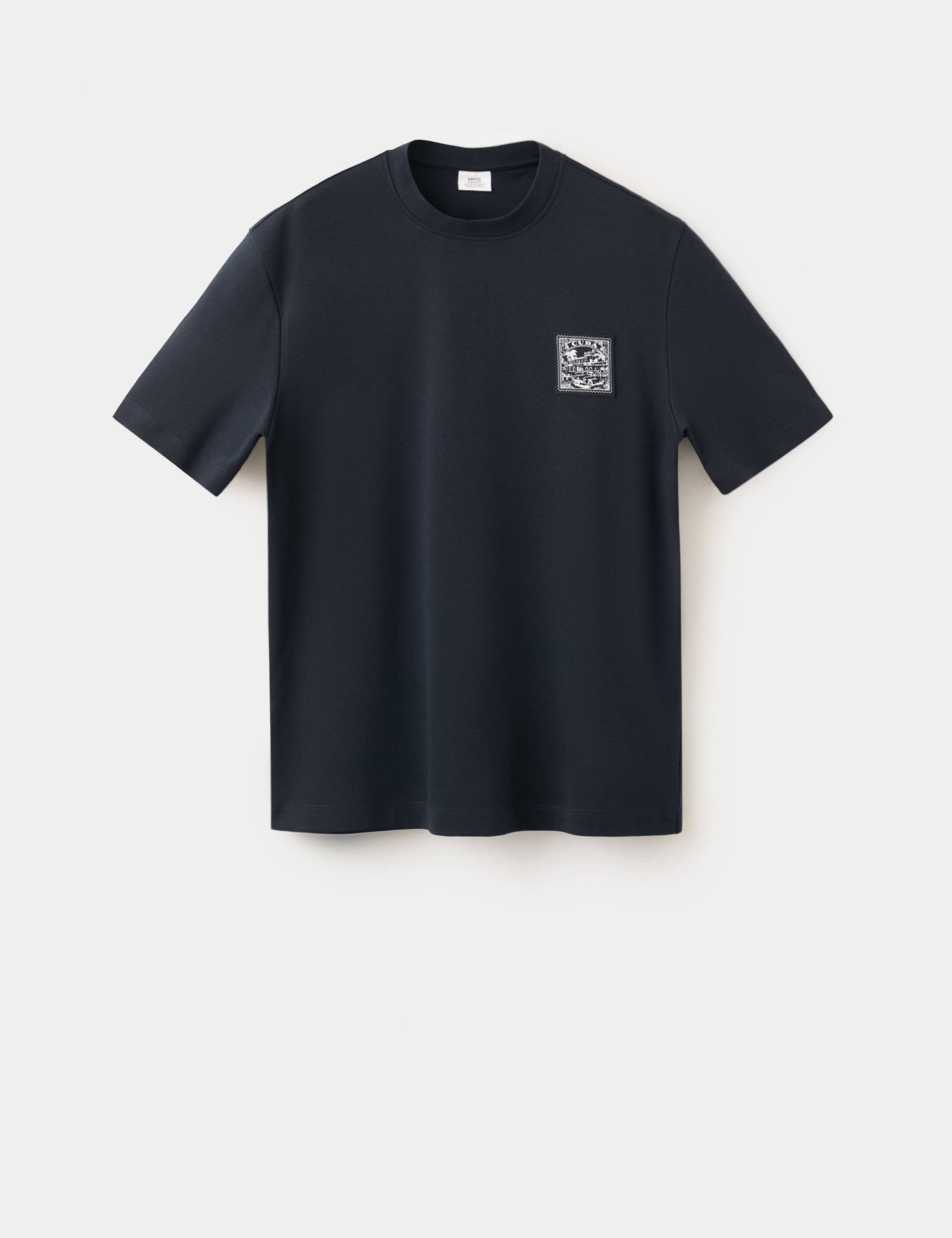 Mango camiseta parche in navy - Image 1