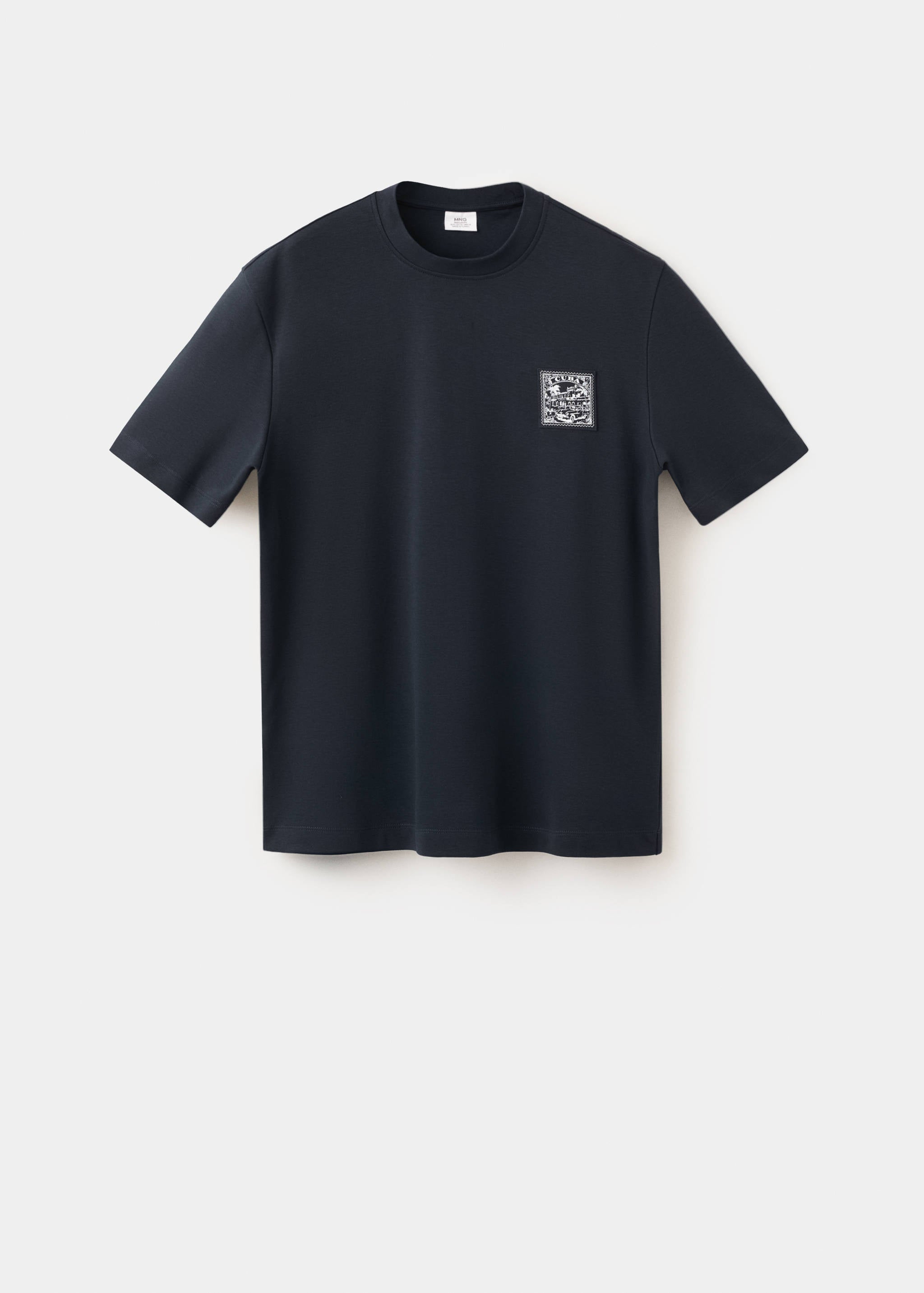 Mango camiseta parche in navy - Image 1