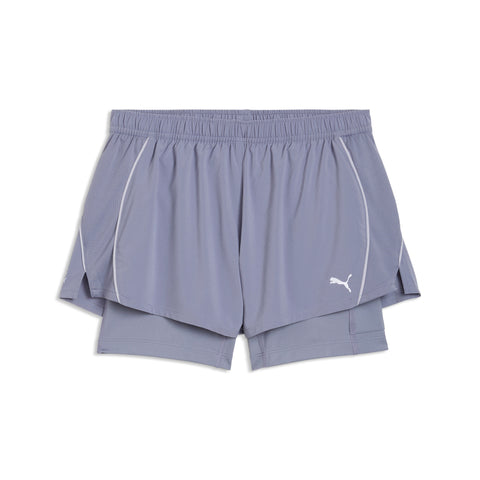 PUMA VELOCITY 2in1 3" running shorts women in gray sky