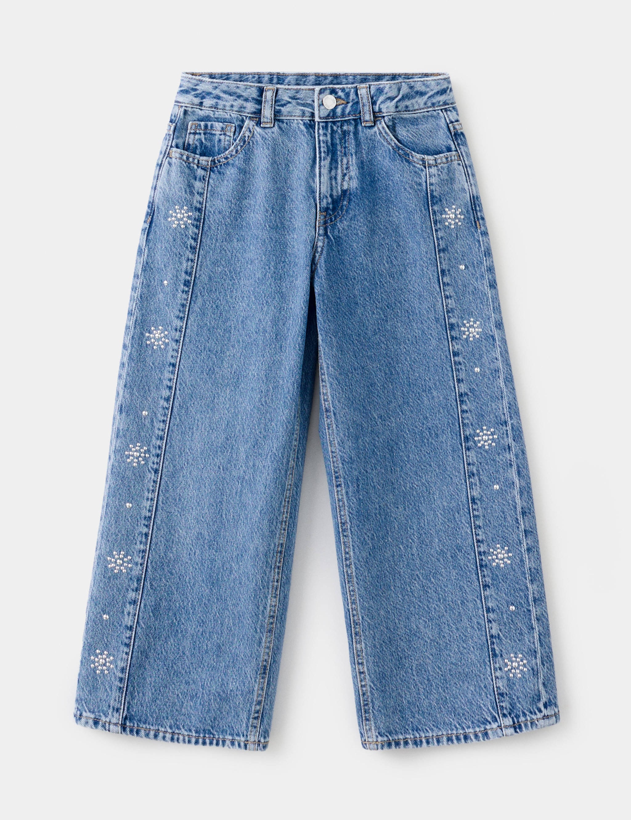 Mango jeans culottes in medium denim - Image 1