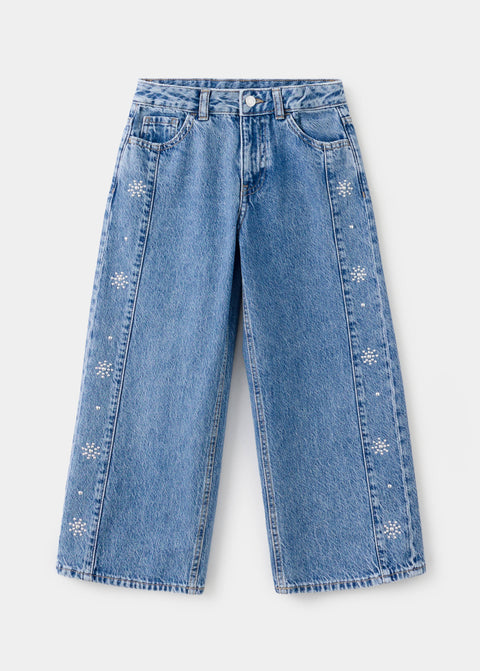 Mango jeans culottes in medium denim