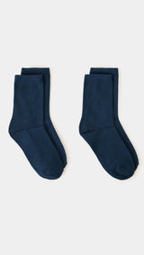Mango socks solid in navy - Image 1