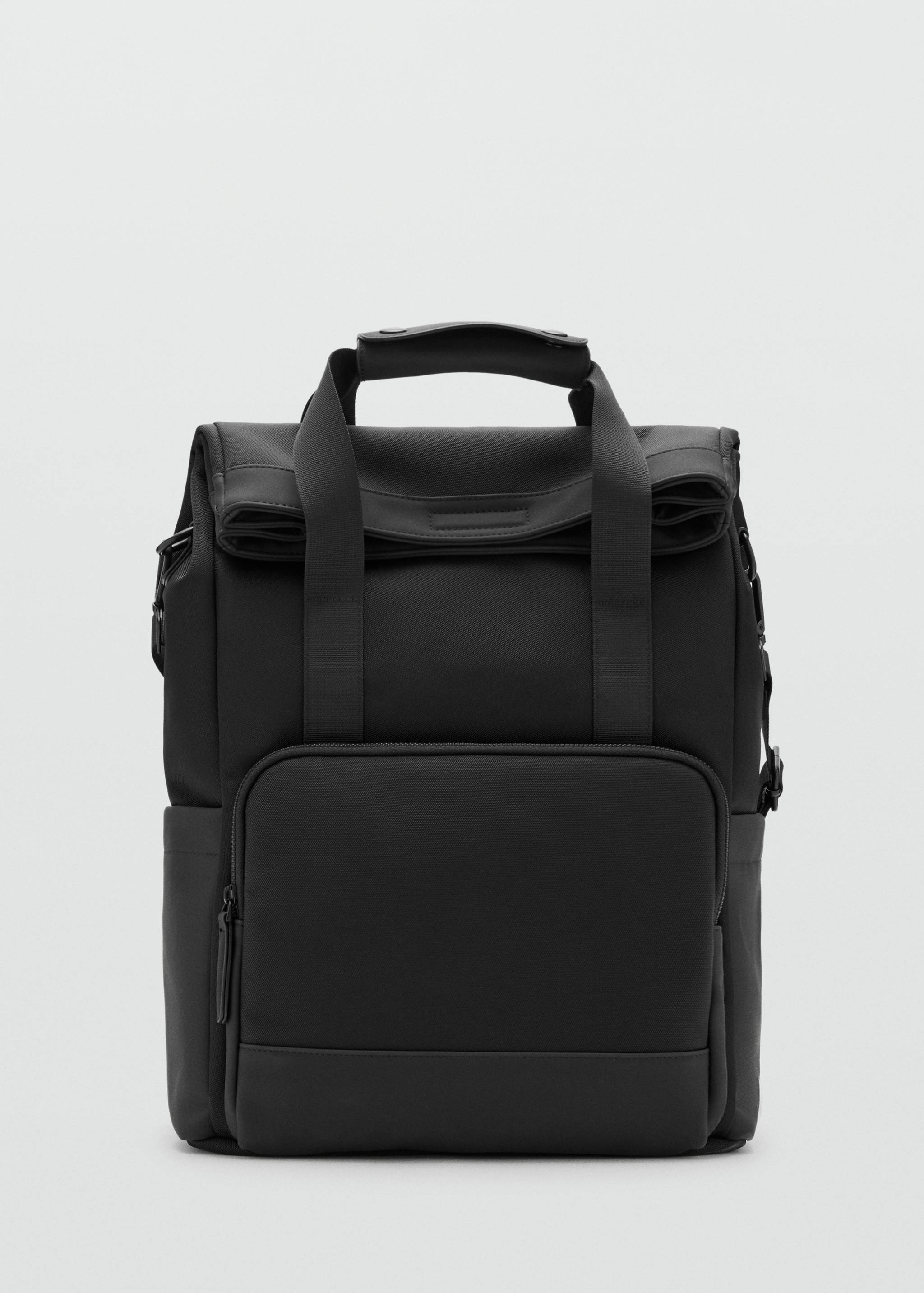 Mango mochila bagfold in black - Image 1