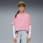 PUMA TWEENERVERSE knotted tee in poised pink - Image 1