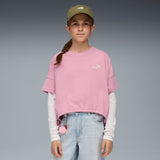 PUMA TWEENERVERSE knotted tee in poised pink - Image 1