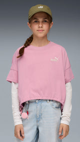PUMA TWEENERVERSE knotted tee in poised pink - Image 1