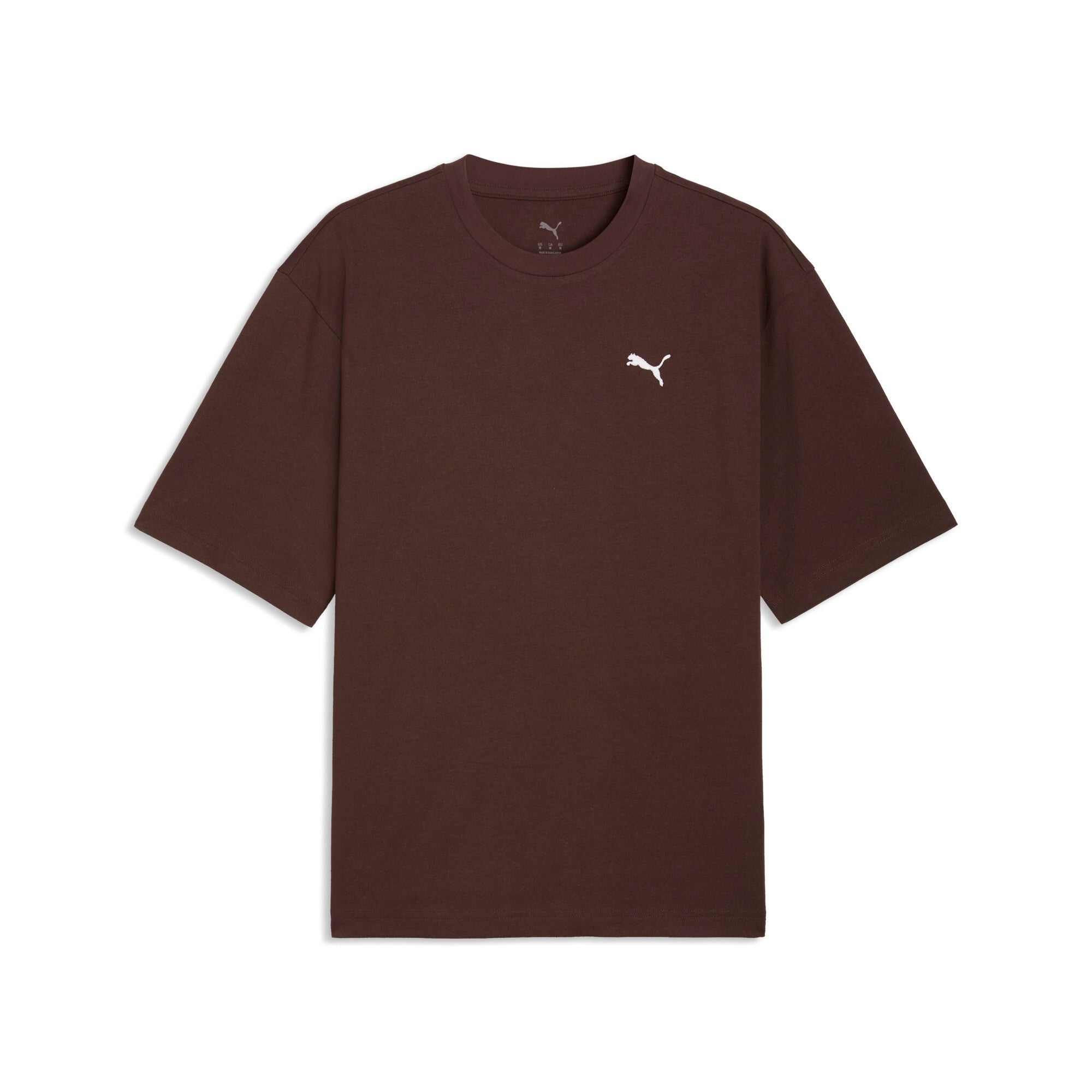 PUMA WARDROBE ESS boxy tee men in chocolate brown - Image 1
