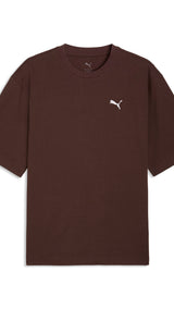 PUMA WARDROBE ESS boxy tee men in chocolate brown - Image 1