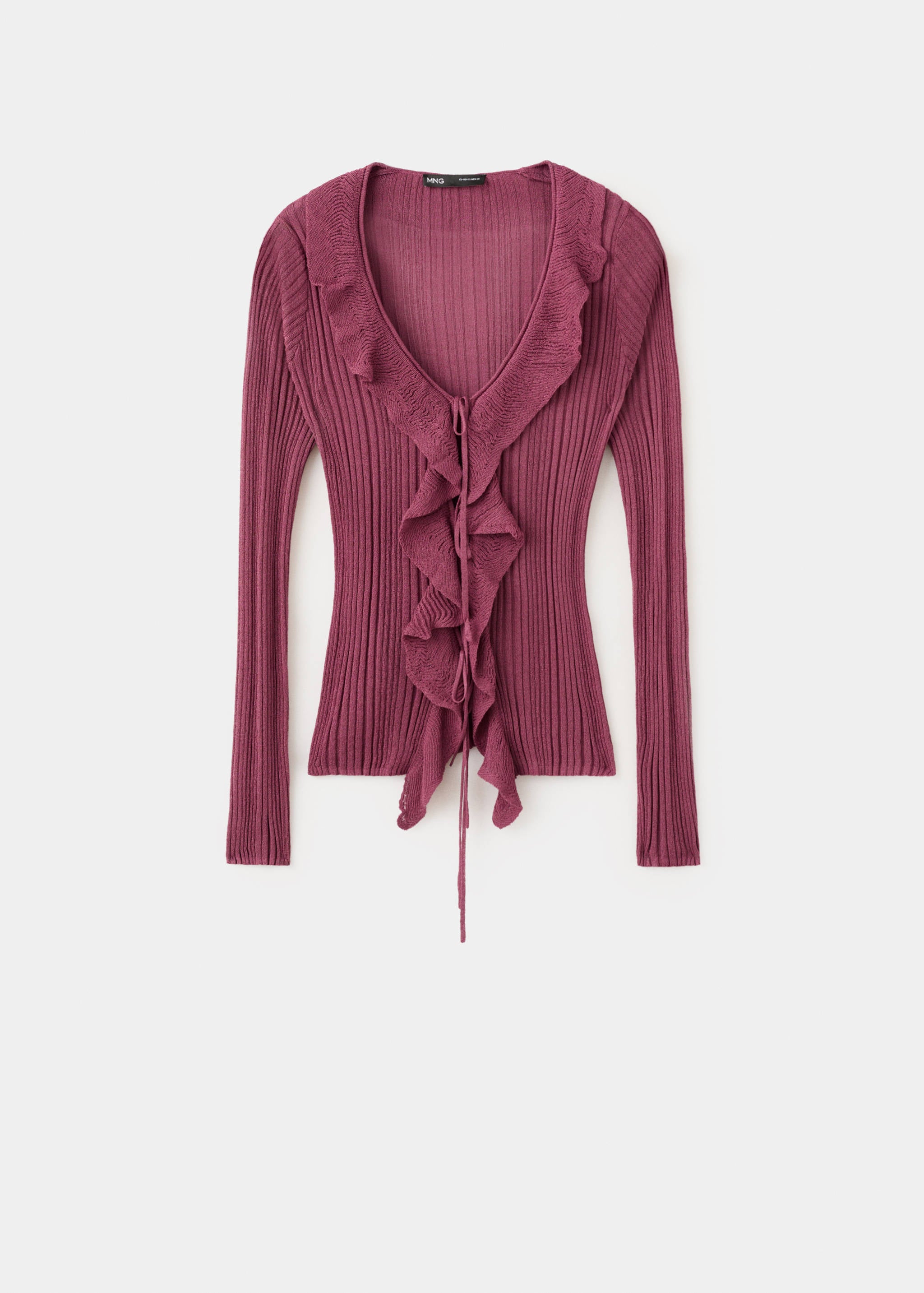 Mango cardigan volantes in wine - Image 1