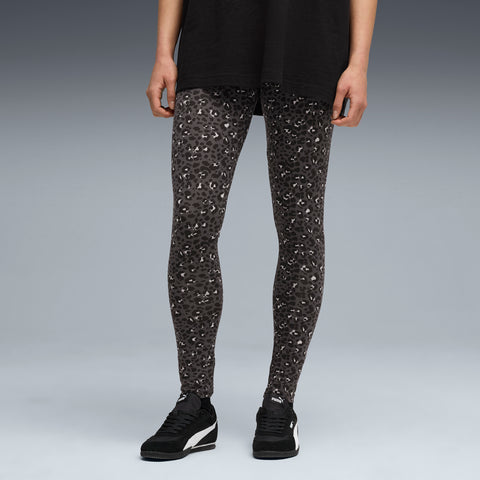 PUMA ESSENTIALS animal print leggings in black
