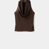 Mango top fleki in brown - Image 1
