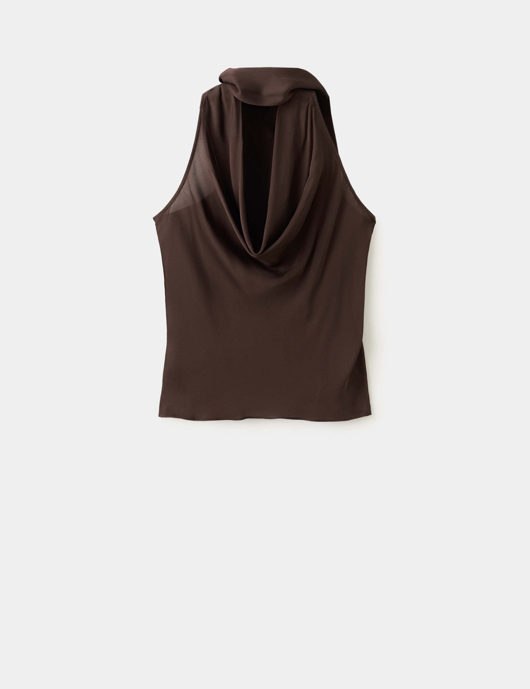 Mango top fleki in brown - Image 1