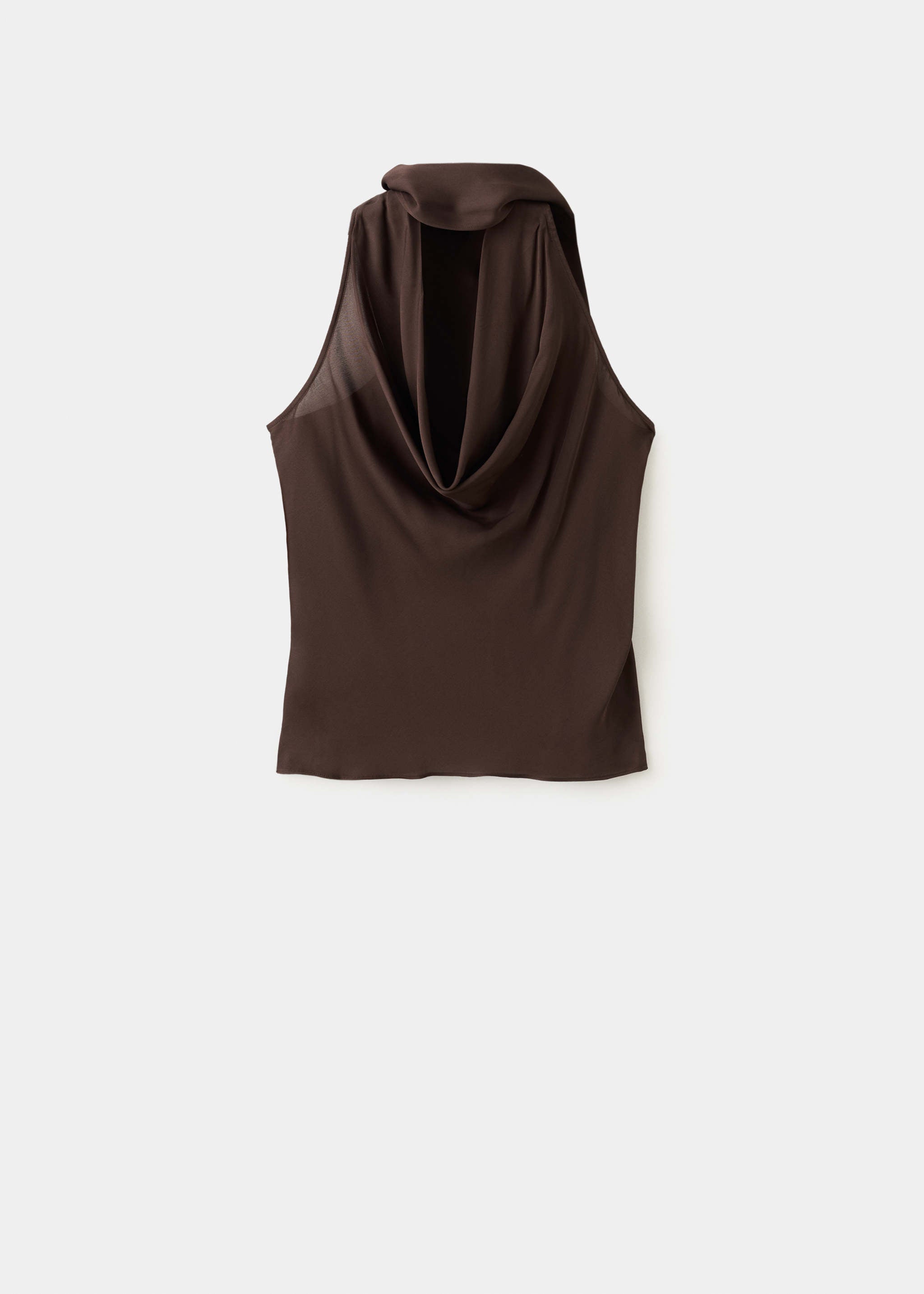 Mango top fleki in brown - Image 1