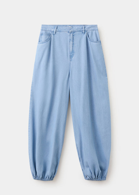 Mango trousers emma in light denim