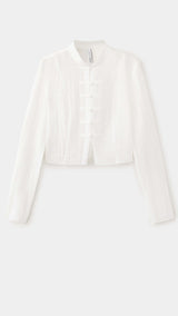 Mango blusa mandarin in off white - Image 1