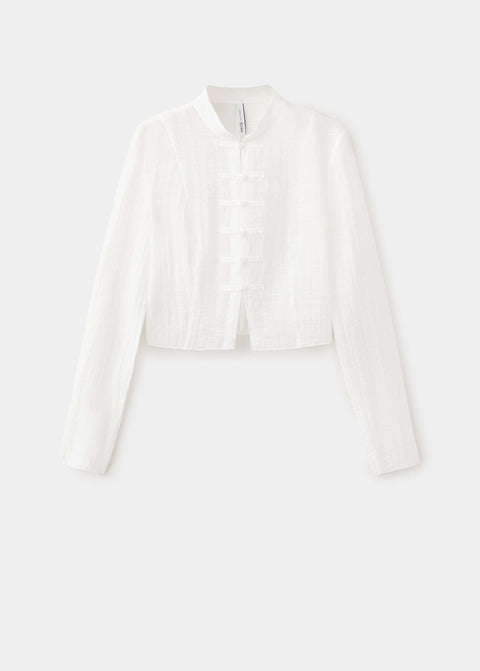Mango blouse mandarin in off white