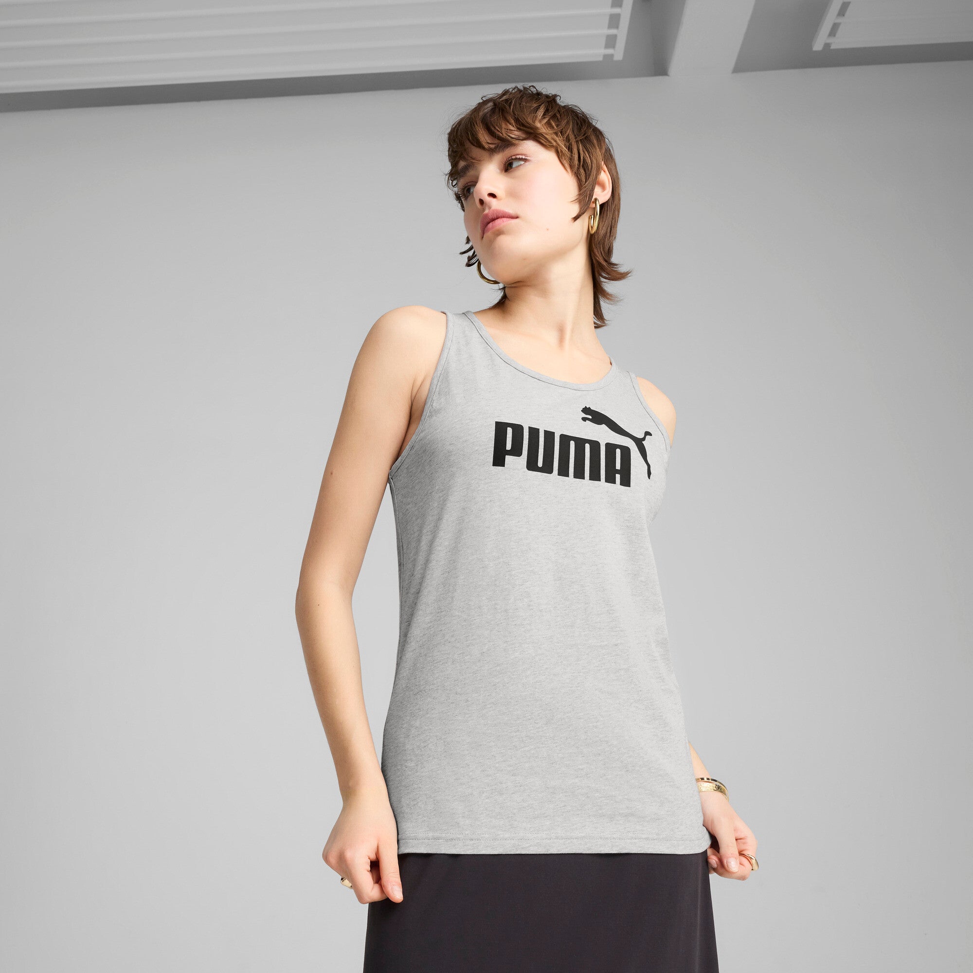 PUMA ESSENTIALS no. 1 logo tank in light gray heather - Image 1