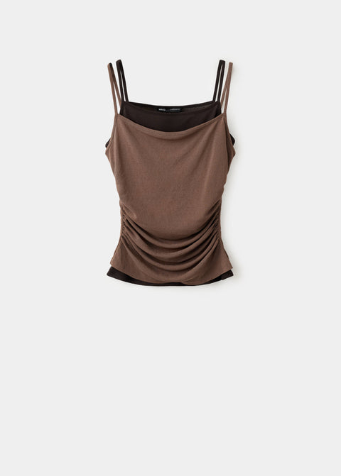 Mango top noa in brown
