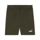 PUMA ESSENTIALS 2 colour no. 1 logo shorts in dark olive - Image 1