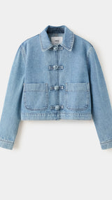 Mango cazadora bimba in medium denim - Image 1