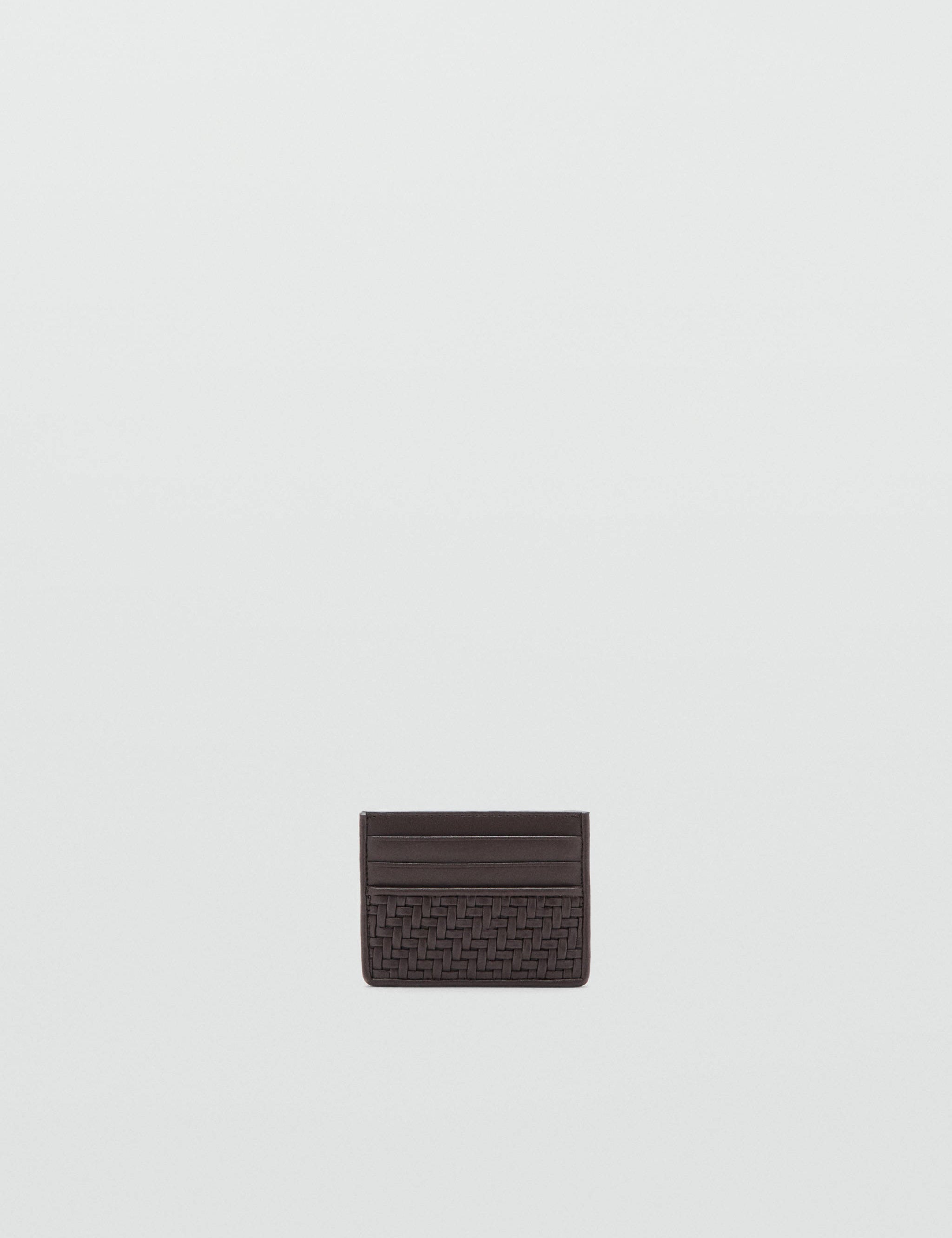 Mango tarjetero woven in brown - Image 1