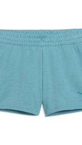 PUMA essentials cat logo 4’’ shorts women in baltic sea blue - Image 1