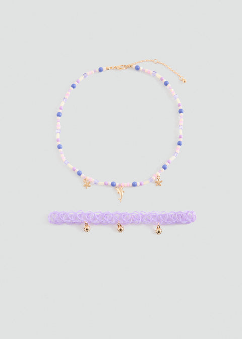Mango necklace cdolphin in lilac