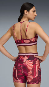 PUMA Floral ribbon low-support bra in ruby shimmer - Image 2