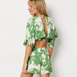 Etam jubika - short in blue/green print