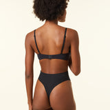 Etam perfect coton - tanga midi in black