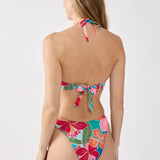 Etam hibiscus - push up in blue/green print
