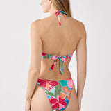 Etam hibiscus - tanga in blue/green print