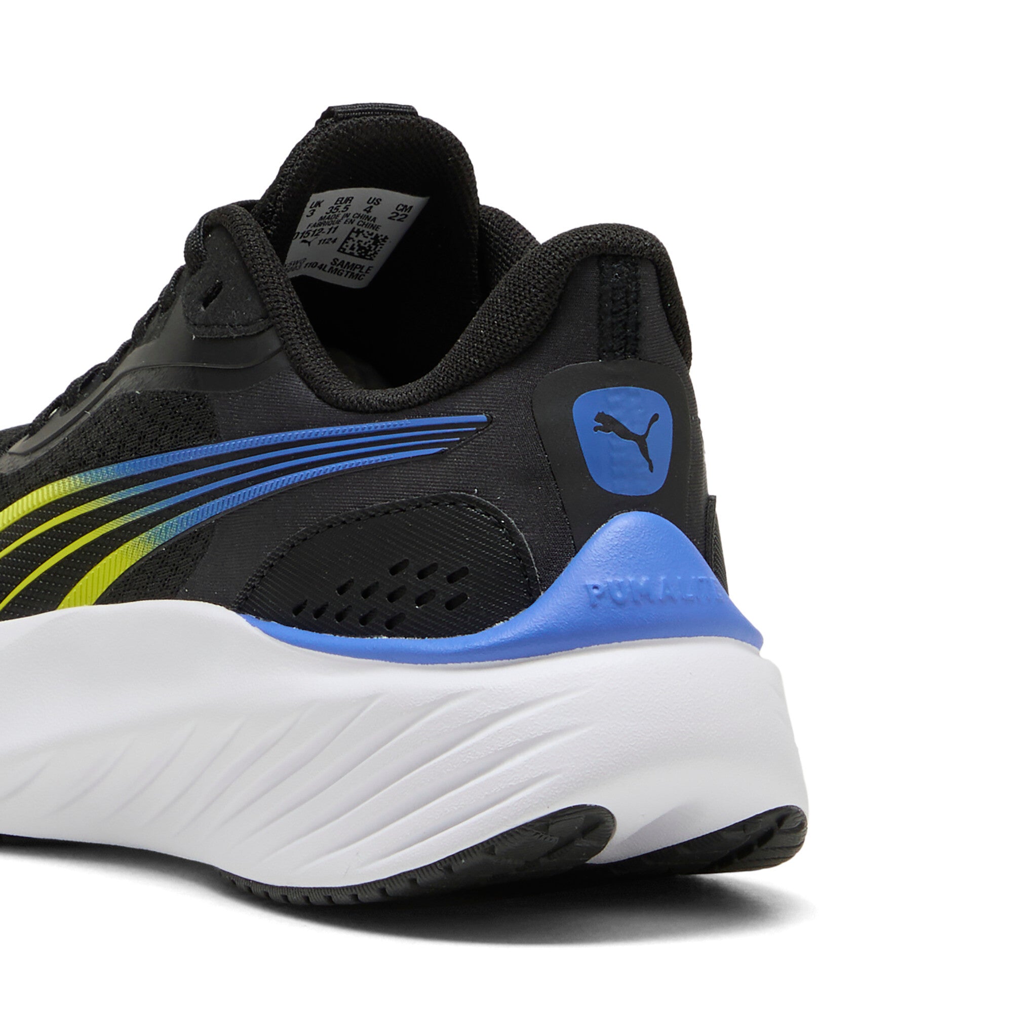 PUMA pounce lite running shoes youth in black and lime smash - Image 2