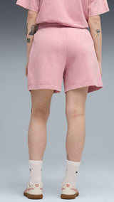 PUMA ESSENTIALS wash high-waist 5" shorts in poised pink - Image 2
