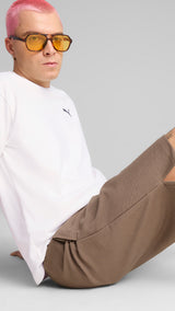 PUMA Premium ESS jacquard long line relaxed shorts 11" in totally taupe - Image 2