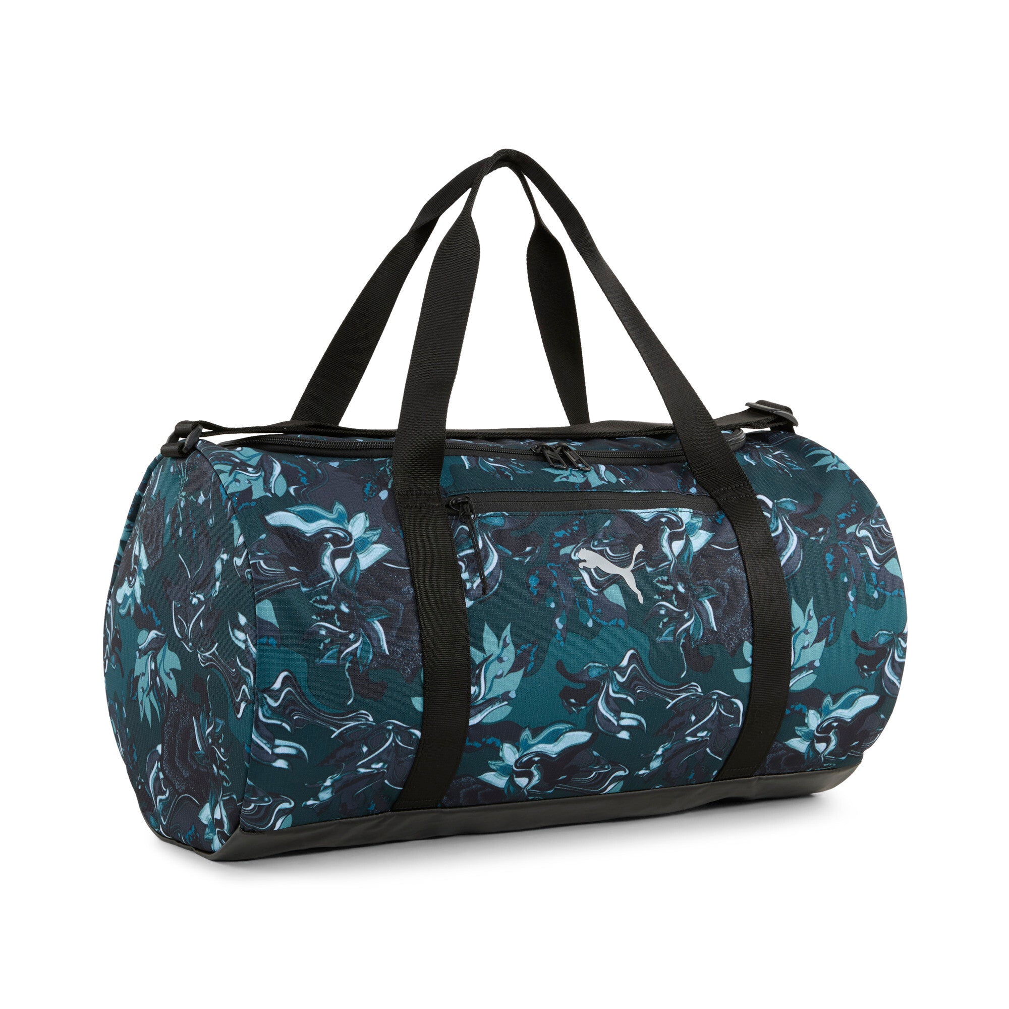 PUMA ESSENTIALS training green terrains 28.5L barrel bag in green terrain - Image 2