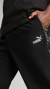 PUMA ESSENTIALS tape woven pants in black - Image 2