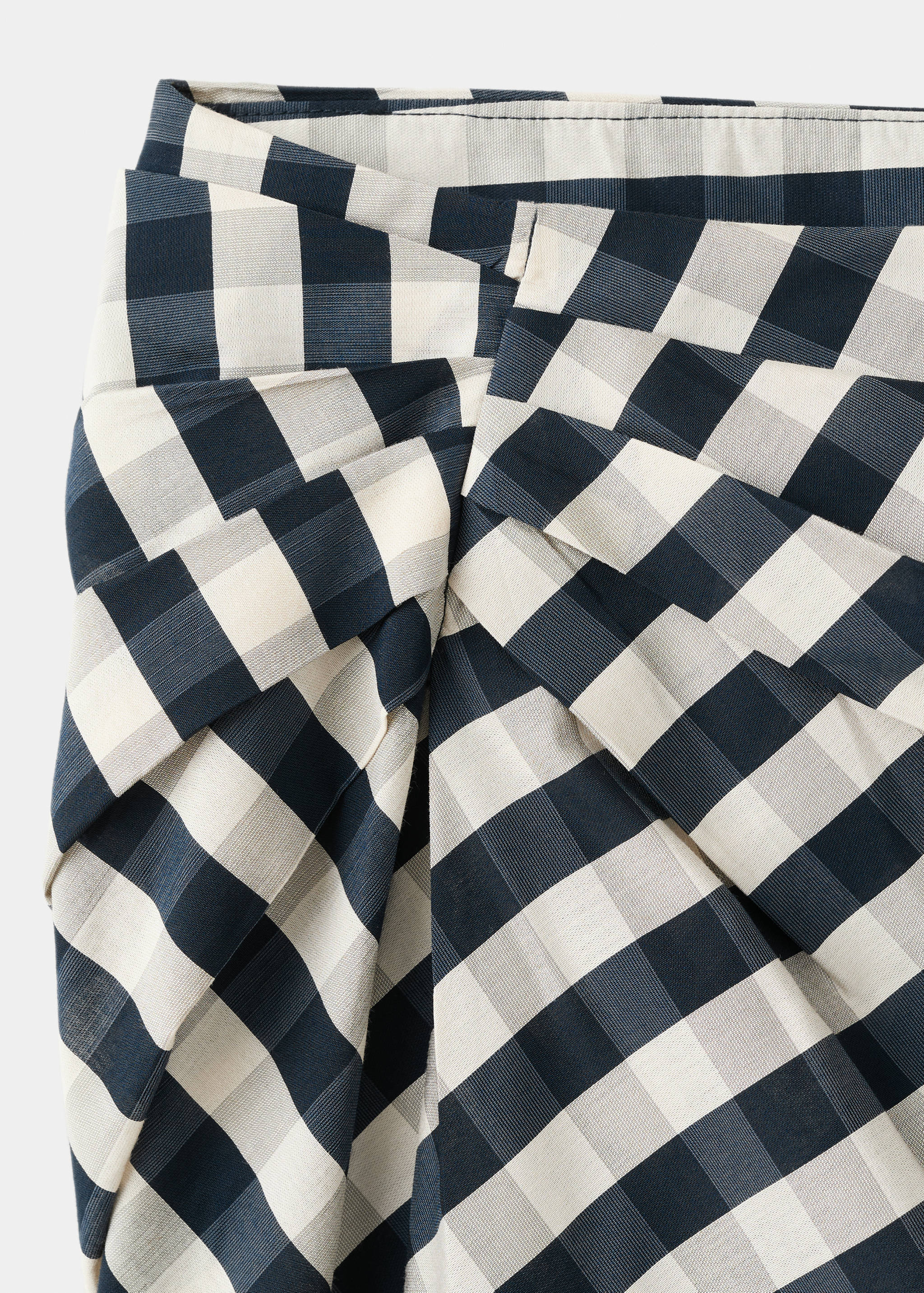 Mango falda vichy in navy - Image 2