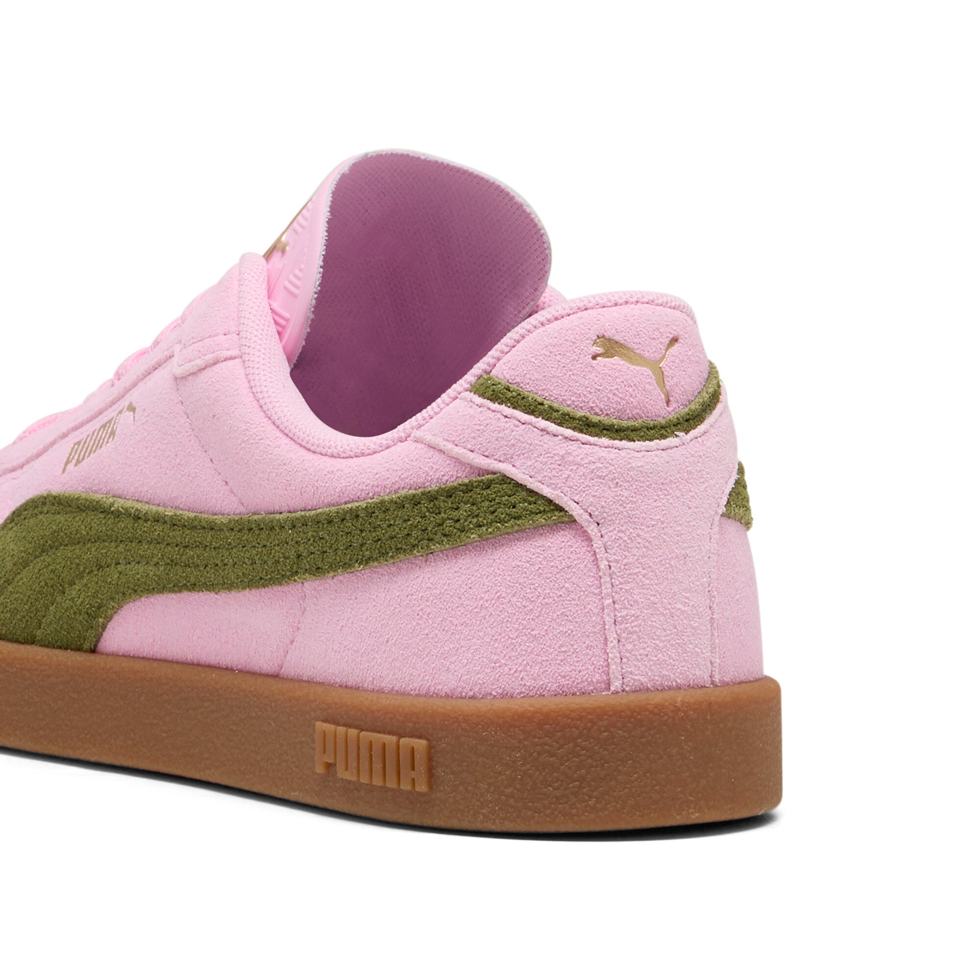 PUMA club II era sneakers unisex (400717) in pink shimmer and olive green - Image 2