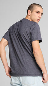 PUMA ESSENTIALS no. 1 logo heather tee in new navy - Image 2