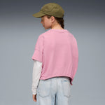 PUMA TWEENERVERSE knotted tee in poised pink - Image 2