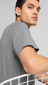 PUMA ESSENTIALS no. 1 logo tee in medium gray heather - Image 2