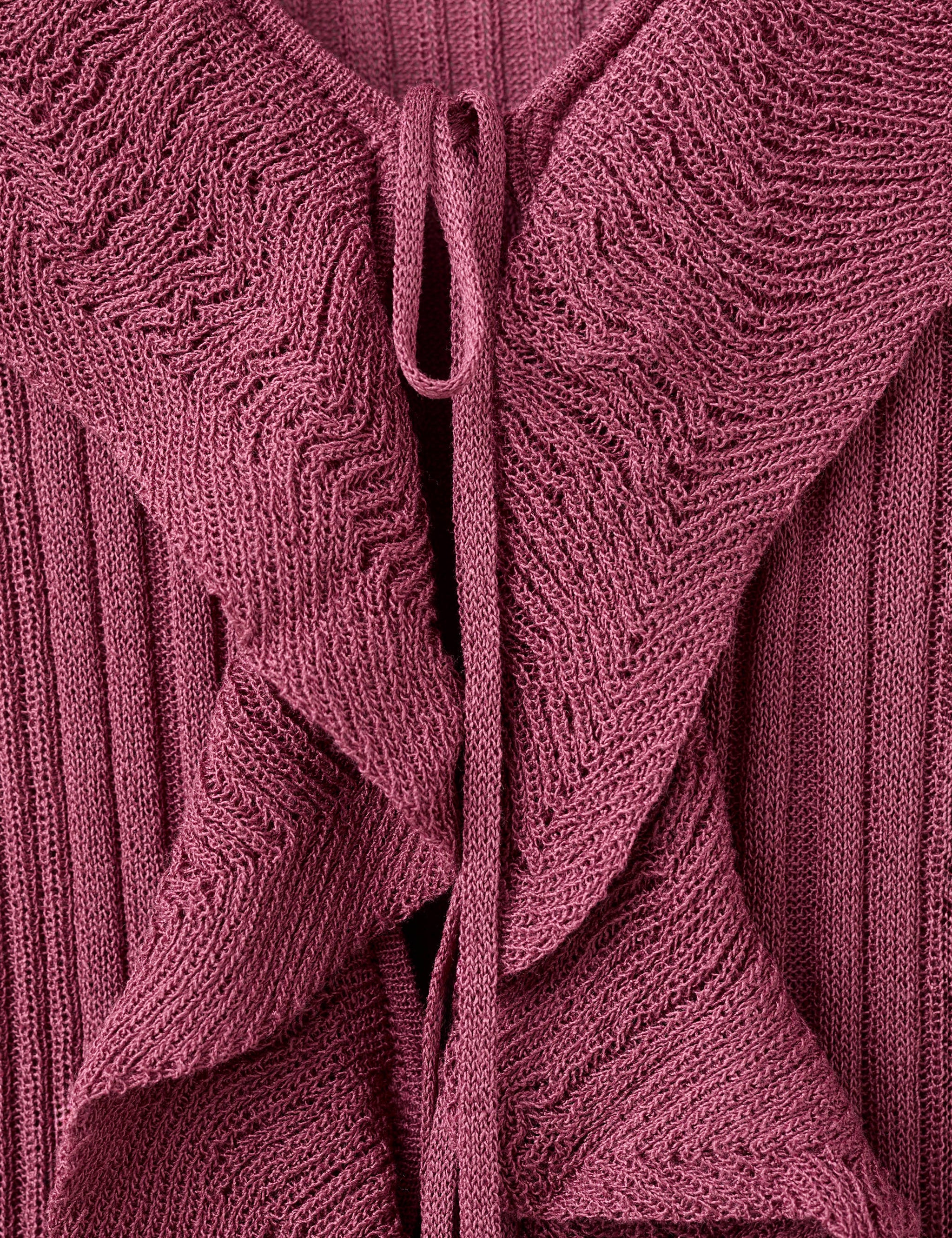 Mango cardigan volantes in wine - Image 2